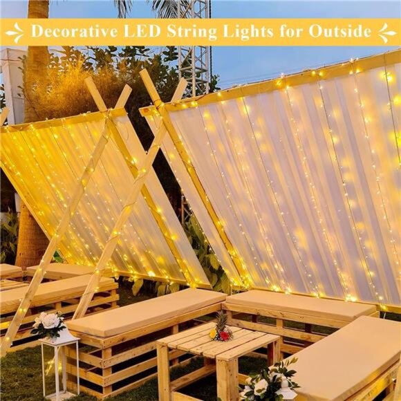 168FT 600 LED Christmas Lights Outdoor Waterproof 8 Modes Indoor Christmas - Picture 4 of 7